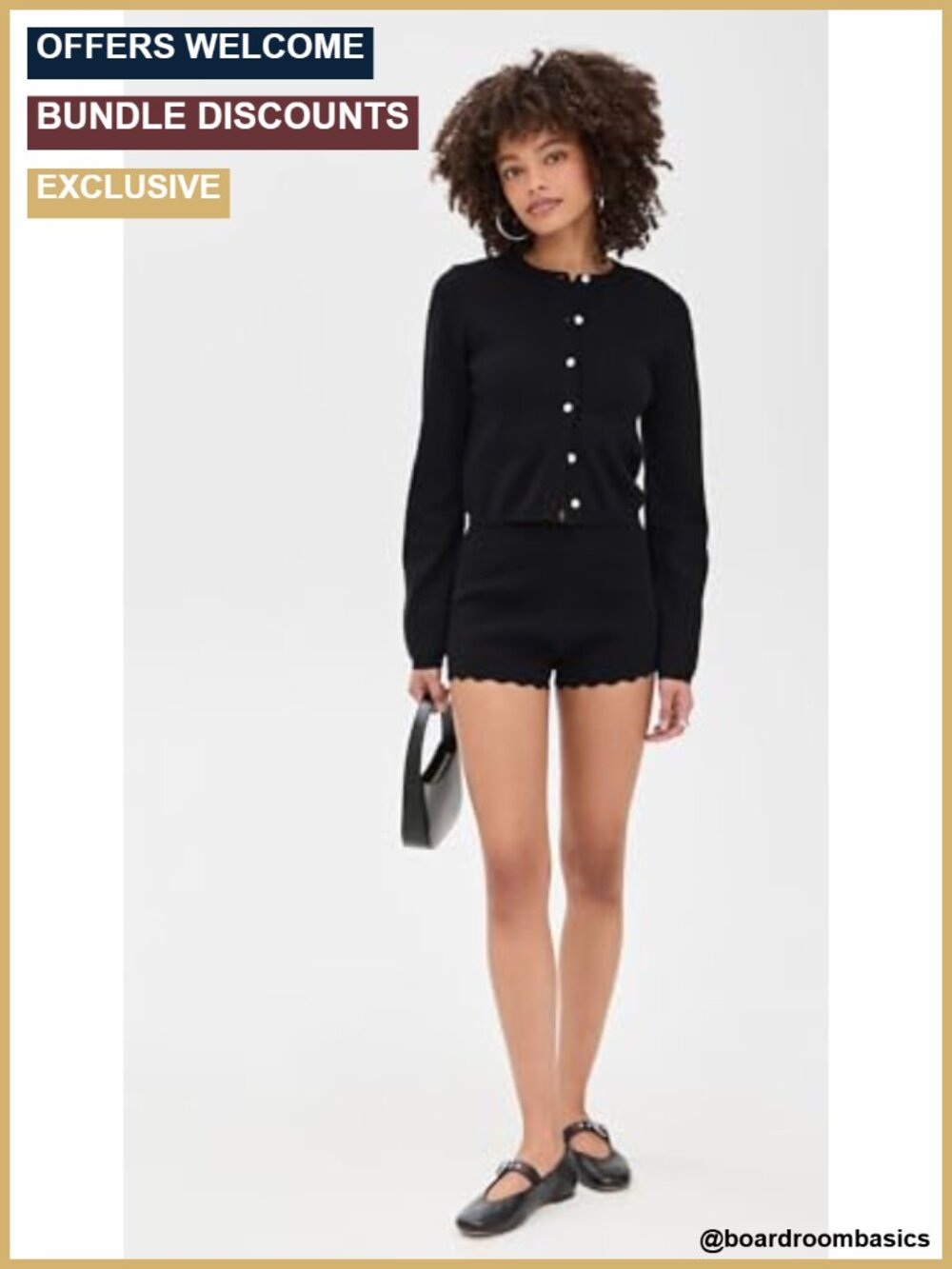 Lightweight Compact Knit Ribbed Trim Cardigan - Picture 4 of 5